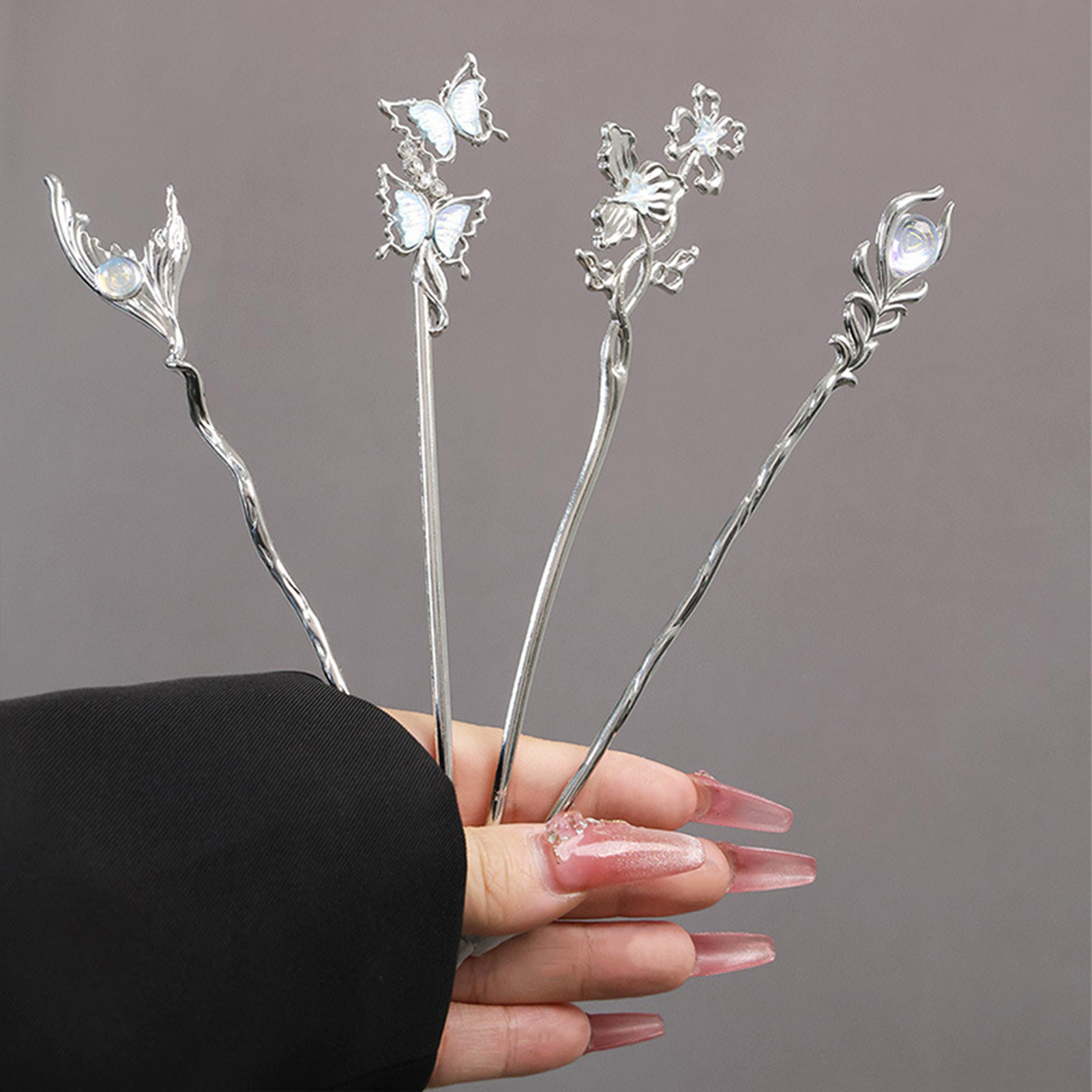 Pearl Hair Pin - Silver Color Alloy Hair Sticks Forks