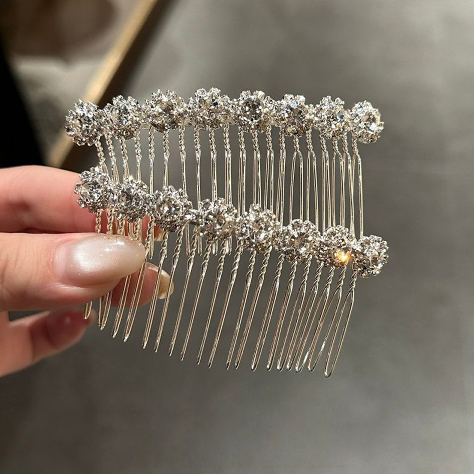 Pearl Hair Pin - Minimalist Rhinestone Flower Hair Combs for