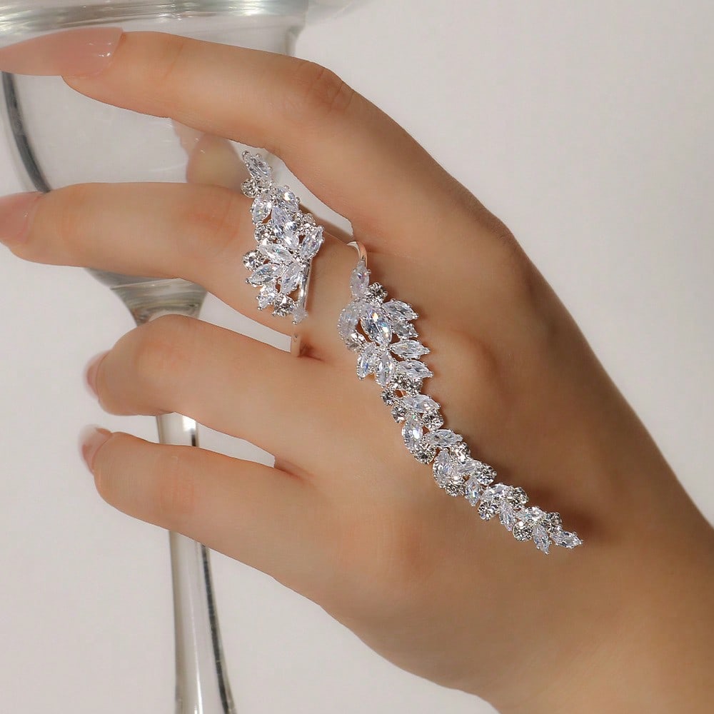 Women'S Accessories Gift Ideas - 1pc/Women's Rhinestone Ring, Elegant Jewelry Accessory,