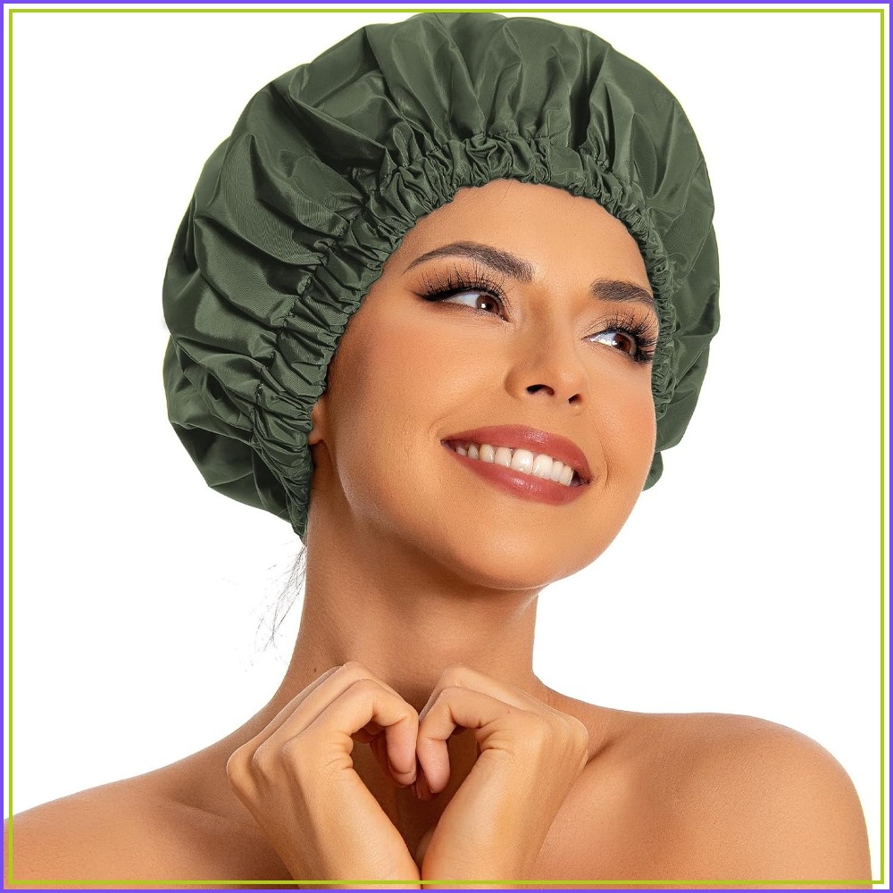 Women Accessories Images - Reusable Waterproof Shower Cap for Women,