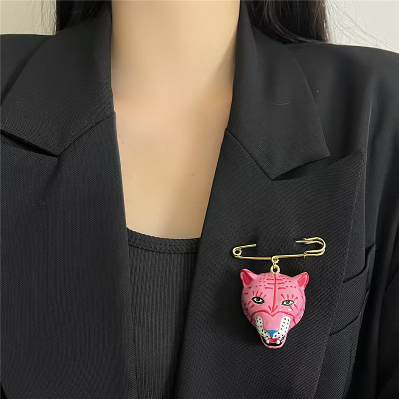 Women'S Accessories For Formal Wear - Elegant Enamel Tiger Brooch Pin for