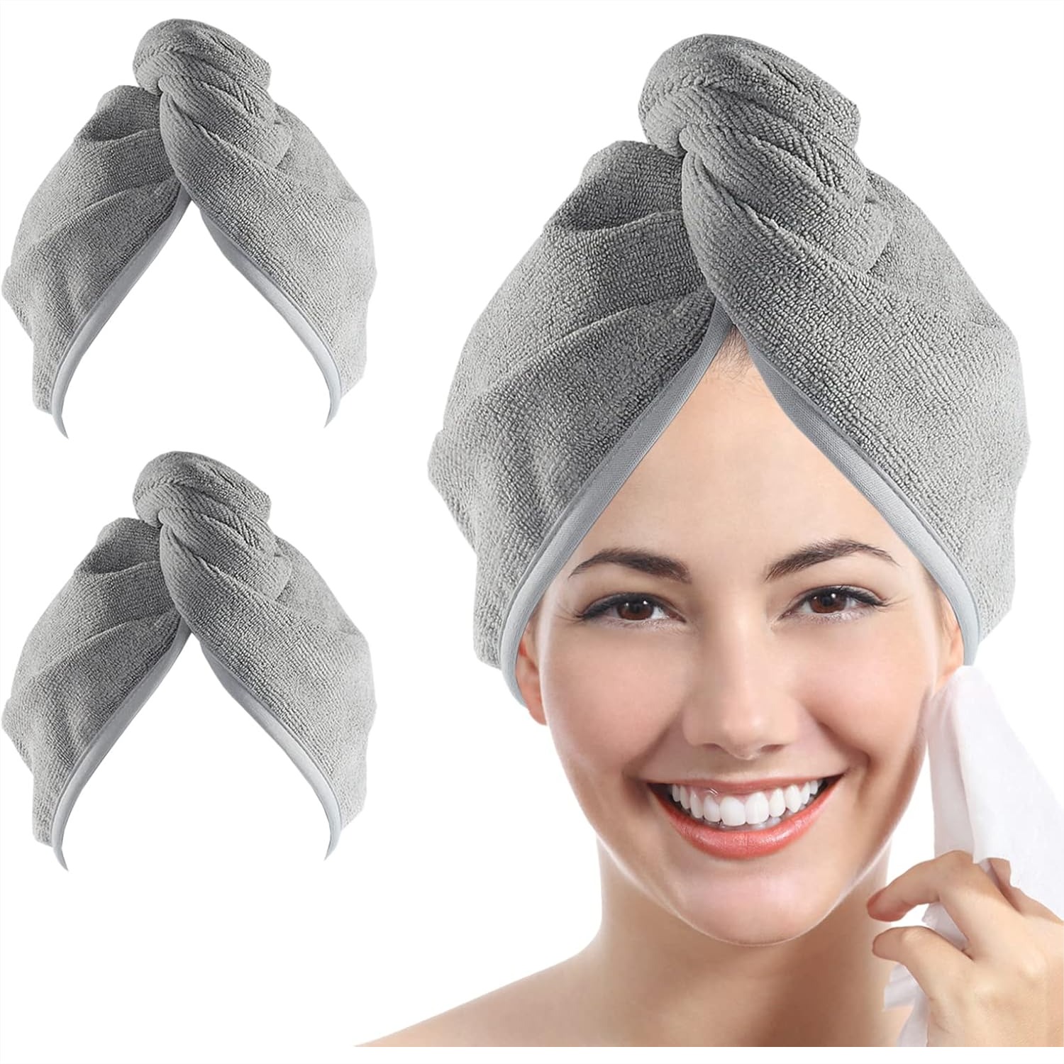 Women Accessories Images - Microfiber Hair Towel 2 Pack 10x26