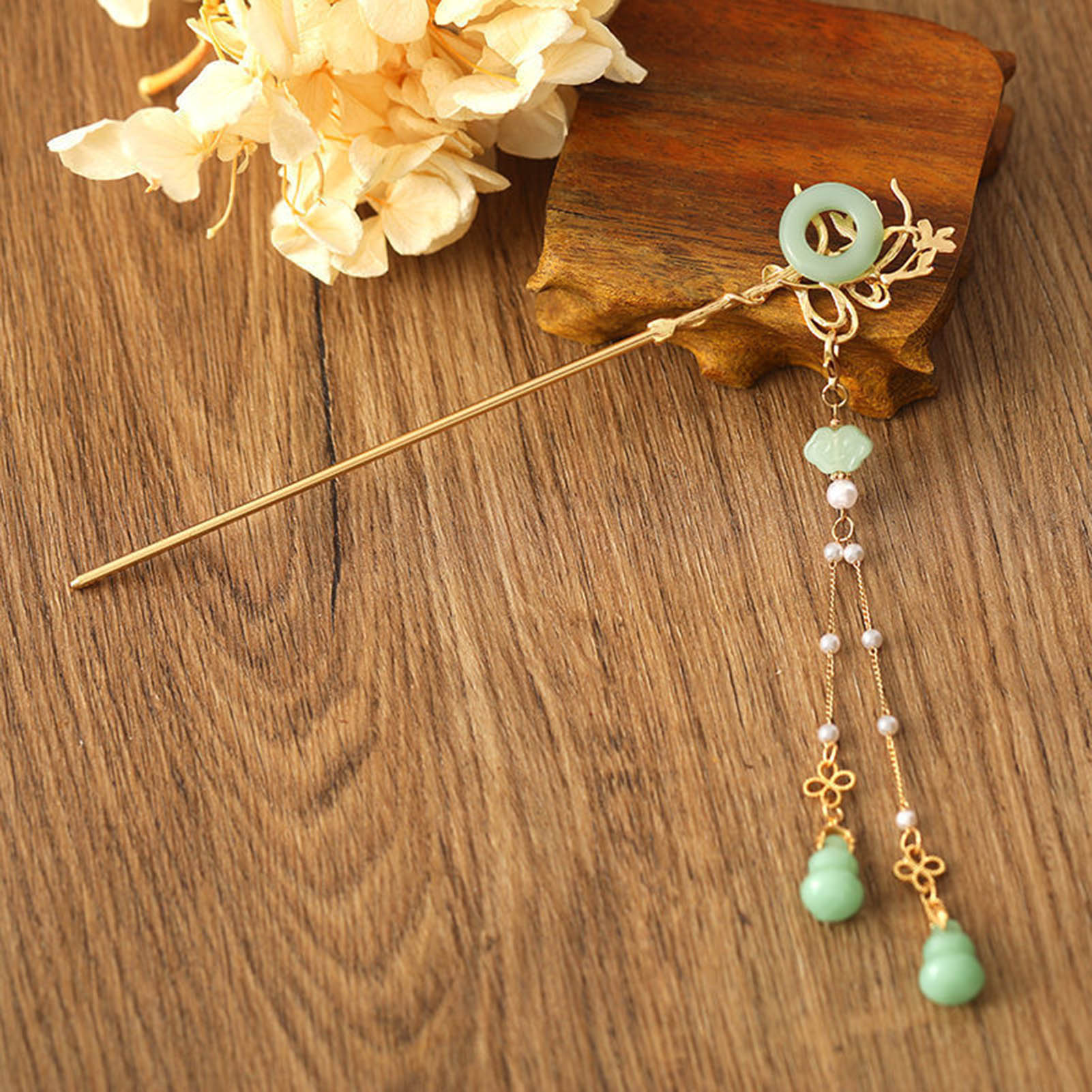 Pearl Hair Pin - Chinese Style Glass Hairpin For Women