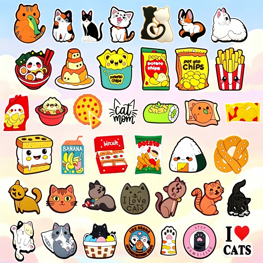 Women'S Accessories Crocs - 40Pcs Drink Shoe Charms Cute Cat