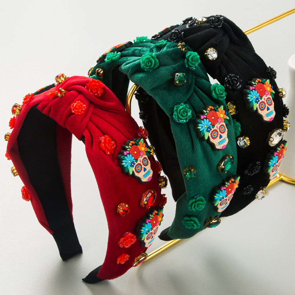 Women'S Accessories Flannels - New Halloween headband flannel cartoon skull