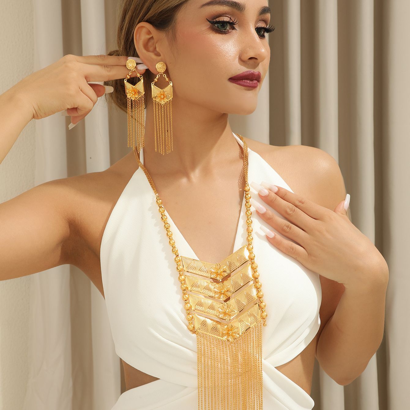 Women Accessories Gift Set - New Dubai 24K Gold Plated Alloy