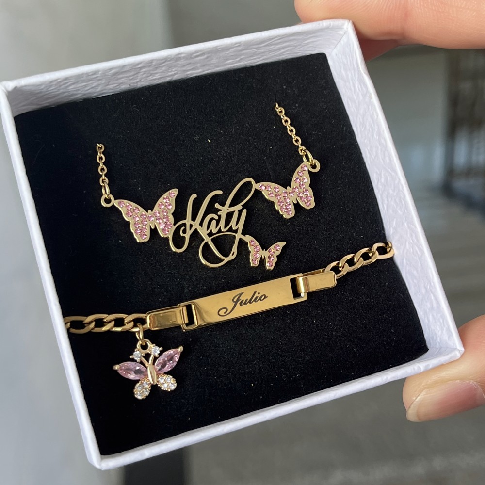 DUOYING Custom Pink Butterfly  - Women Accessories Gift Set ulasan dan harga