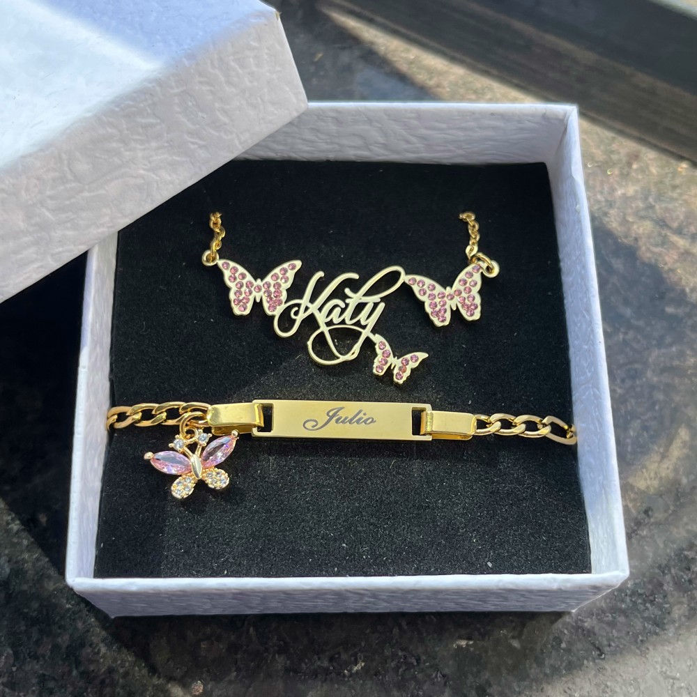 DUOYING Custom Pink Butterfly  - Women Accessories Gift Set ulasan dan harga