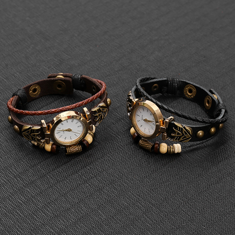 Vintage Leather Quartz Watch H - Women Accessories Pk ulasan dan harga