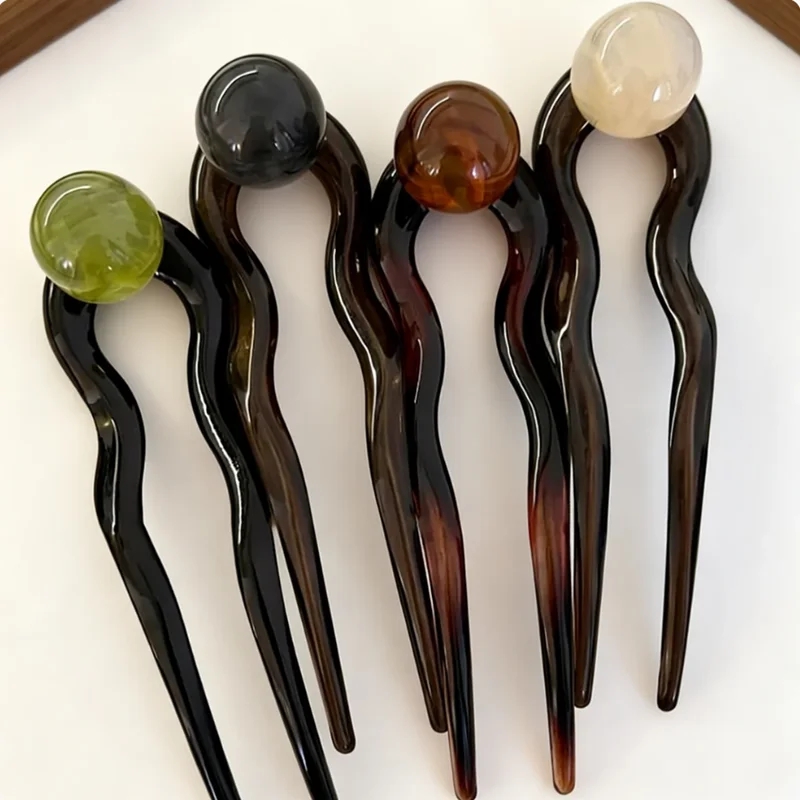 Fashion Colored Pearl U-Shaped - Pearl Hair Pin ulasan dan harga