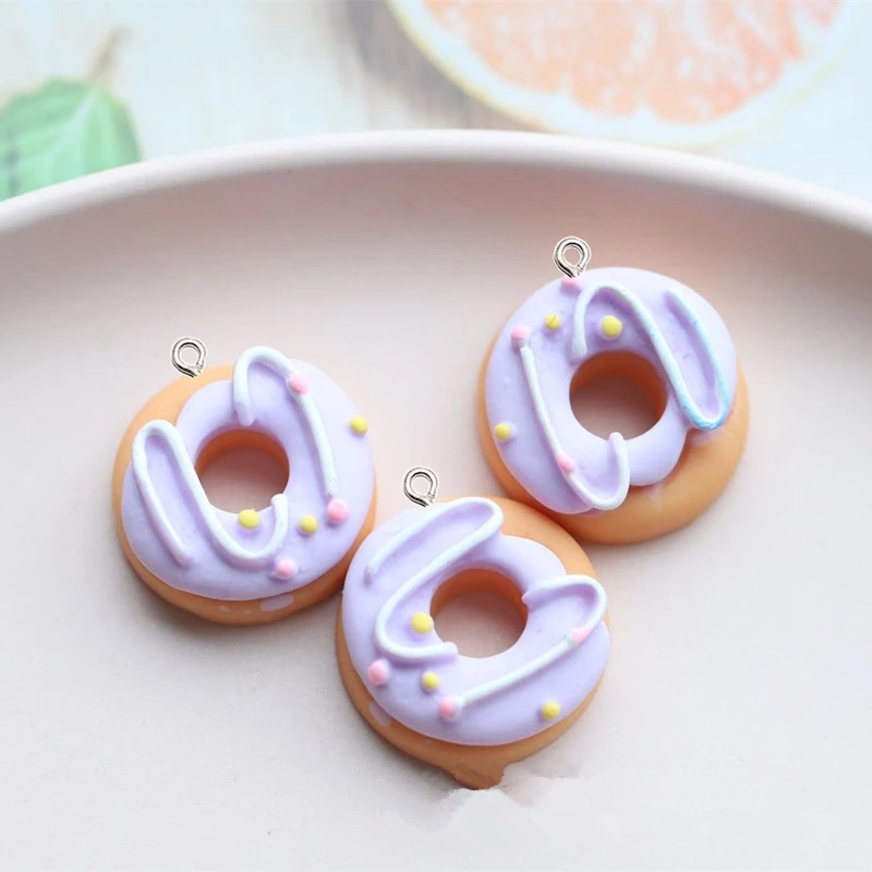10Pcs Kawaii Color Donut Resin - Resin Bangle Bracelet ulasan dan harga