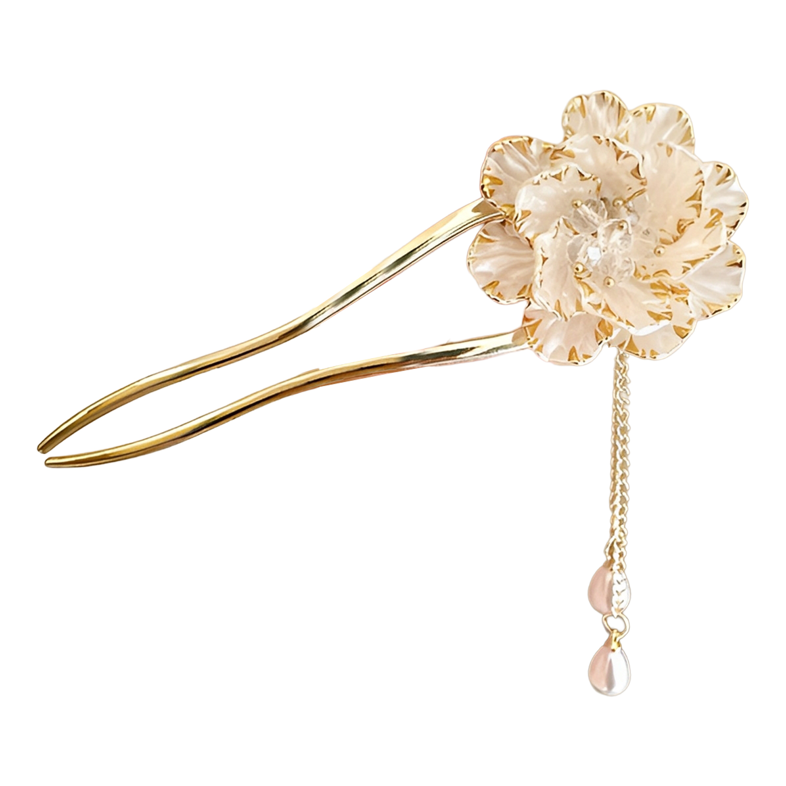 Elegant Hair Stick Peony Flowe - Pearl Hair Pin ulasan dan harga