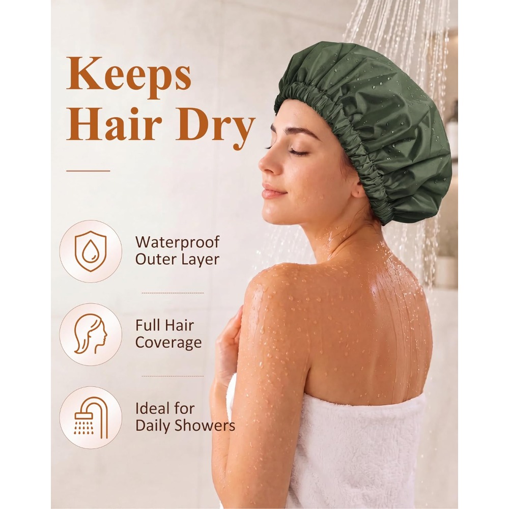 Reusable Waterproof Shower Cap - Women Accessories Images ulasan dan harga