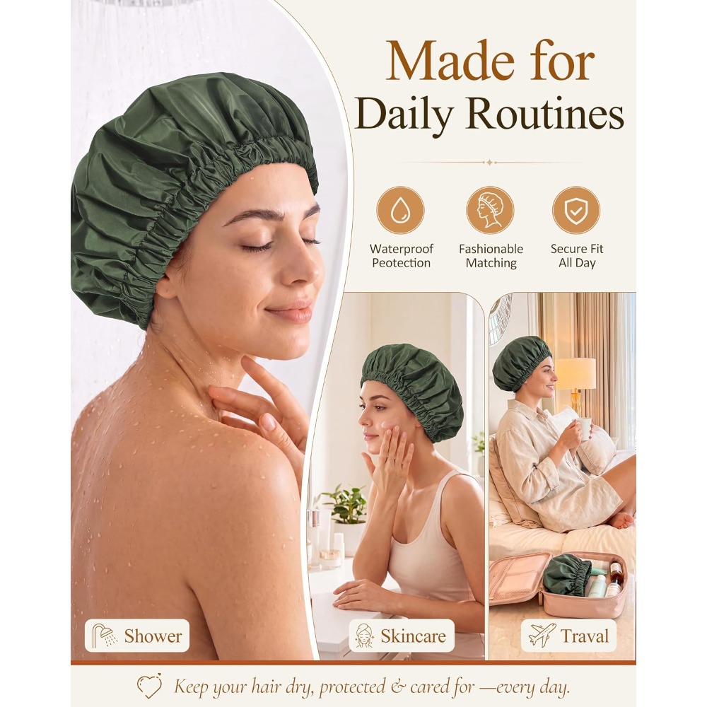 Reusable Waterproof Shower Cap - Women Accessories Images ulasan dan harga