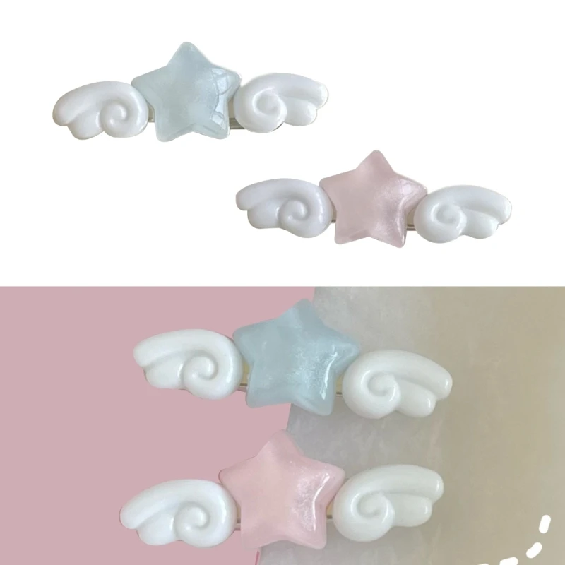 New Jelly Pink Star Wings Hair - Women Accessories Pk ulasan dan harga