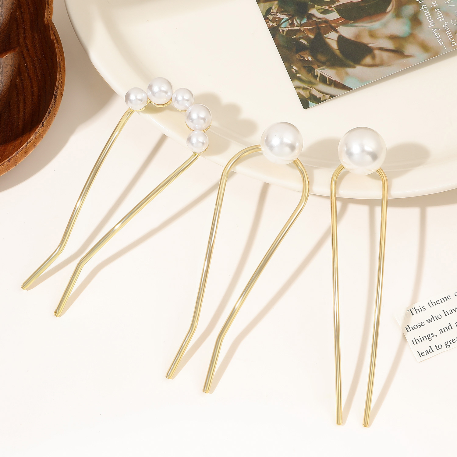 New Metal Vintage U Shape Hair - Pearl Hair Pin ulasan dan harga