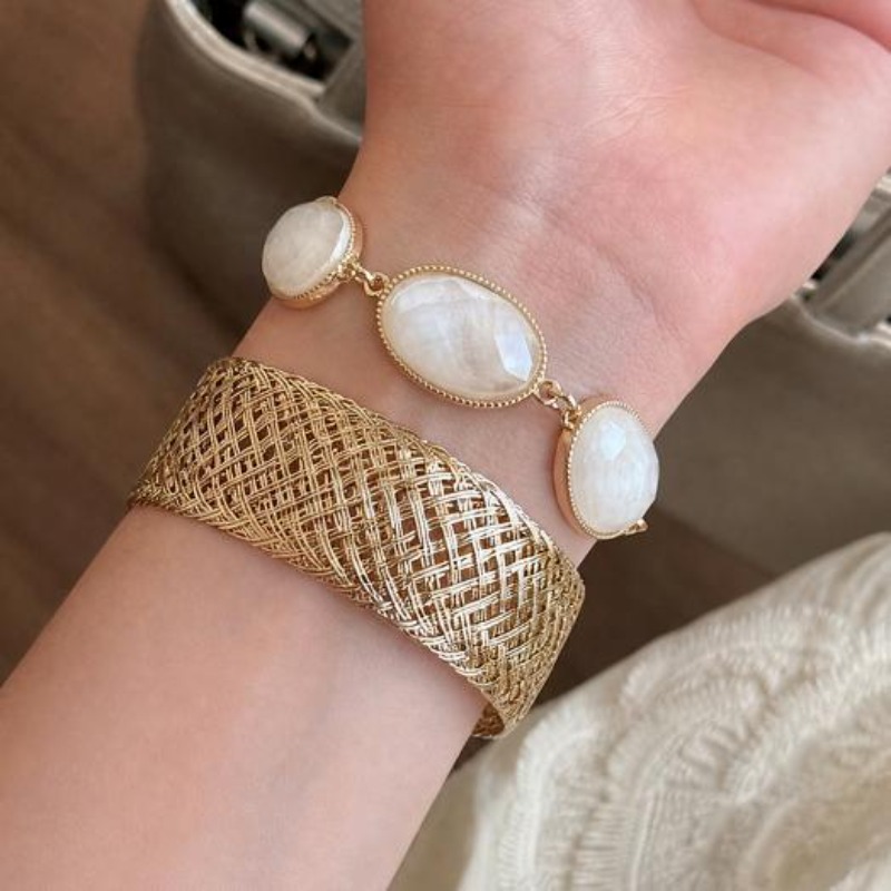 Bohemian Woven Resin Oval Brac - Resin Bangle Bracelet ulasan dan harga