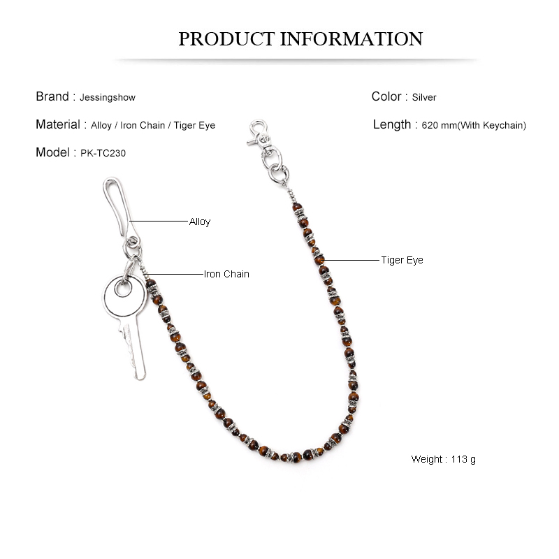 Hip Hop Punk Tiger Eye Beaded  - Women Accessories Pk ulasan dan harga