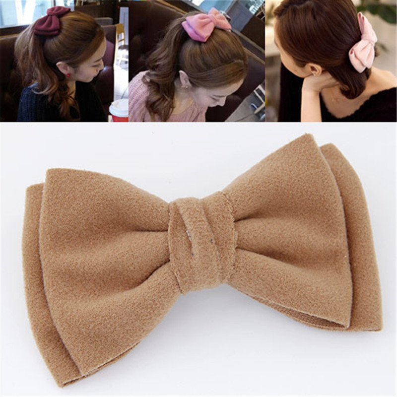 Korean Solid Color Bow Hair Cl - Women'S Accessories Flannels ulasan dan harga