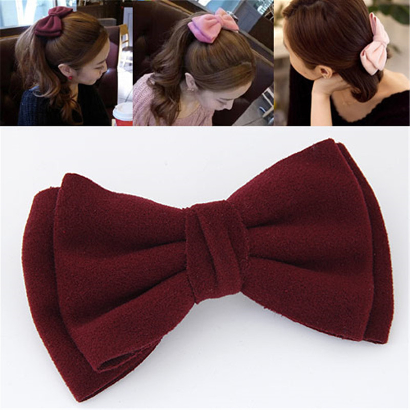 Korean Solid Color Bow Hair Cl - Women'S Accessories Flannels ulasan dan harga
