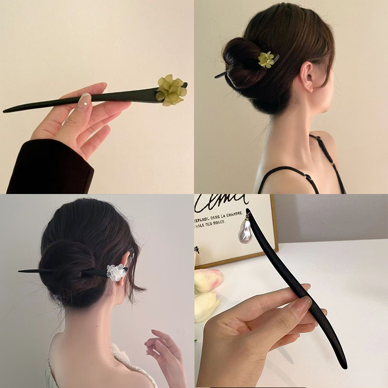 Vintage Chinese Style Wooden F - Pearl Hair Pin ulasan dan harga