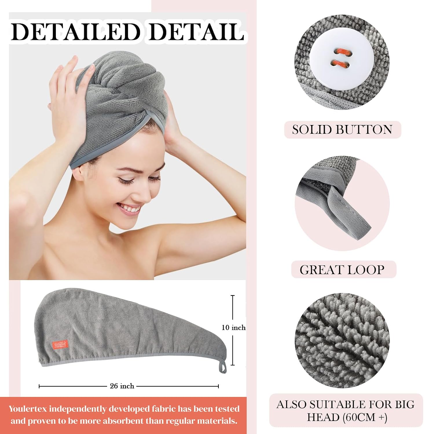 Microfiber Hair Towel 2 Pack 1 - Women Accessories Images ulasan dan harga