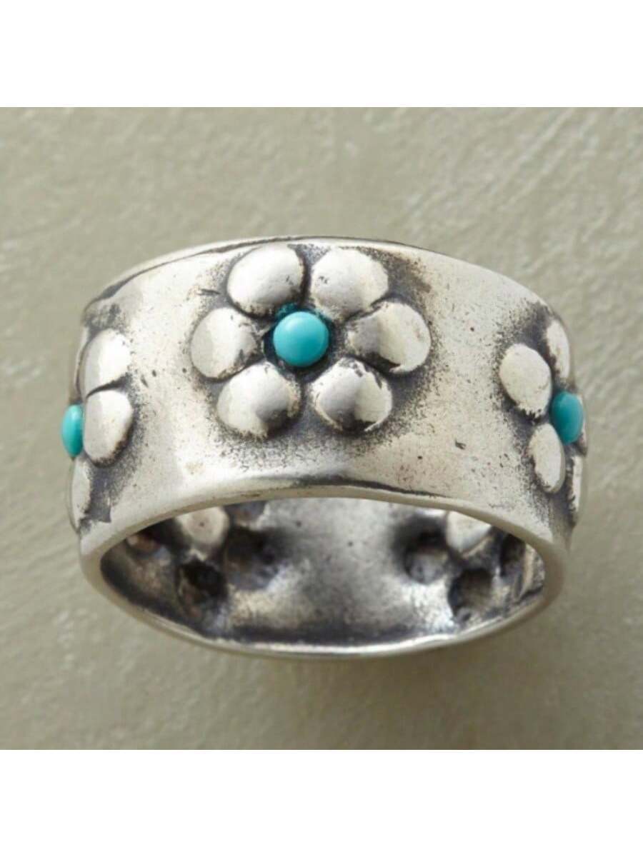 Vibrant Silvery Flower Turquoi - Women'S Accessories Gift Ideas ulasan dan harga