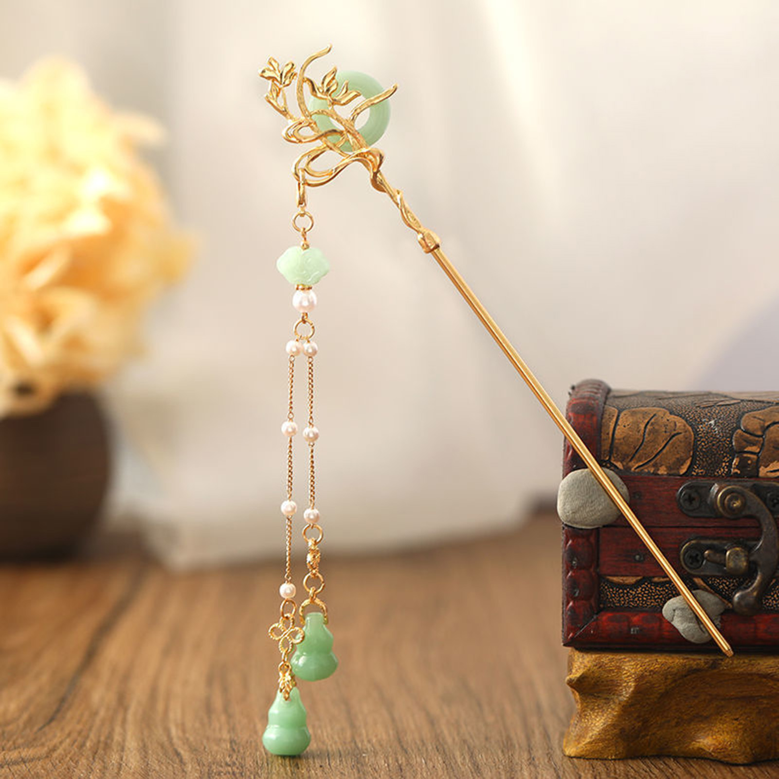 Chinese Style Glass Hairpin Fo - Pearl Hair Pin ulasan dan harga