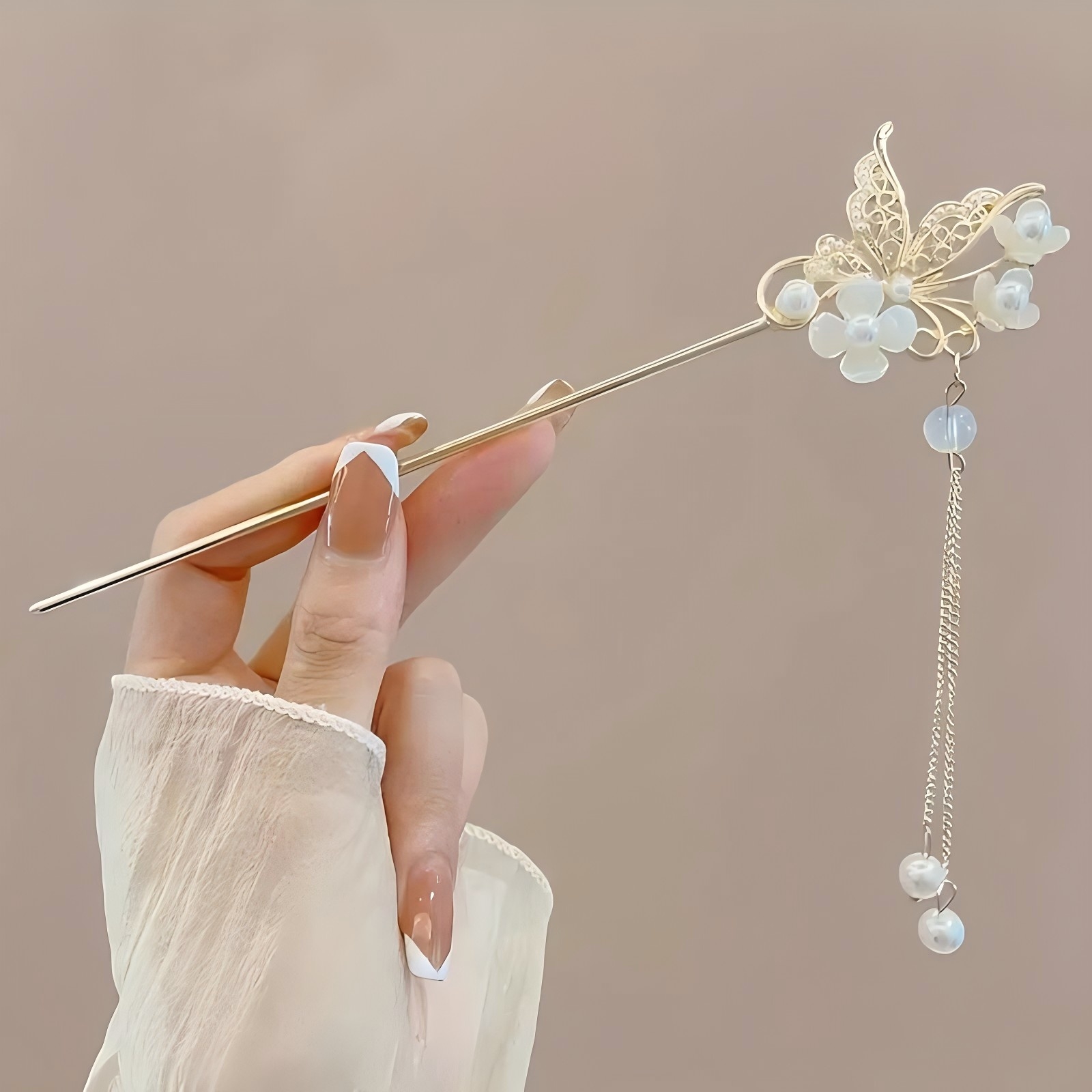 1/6pcs Elegant Chinese Style T - Pearl Hair Pin ulasan dan harga