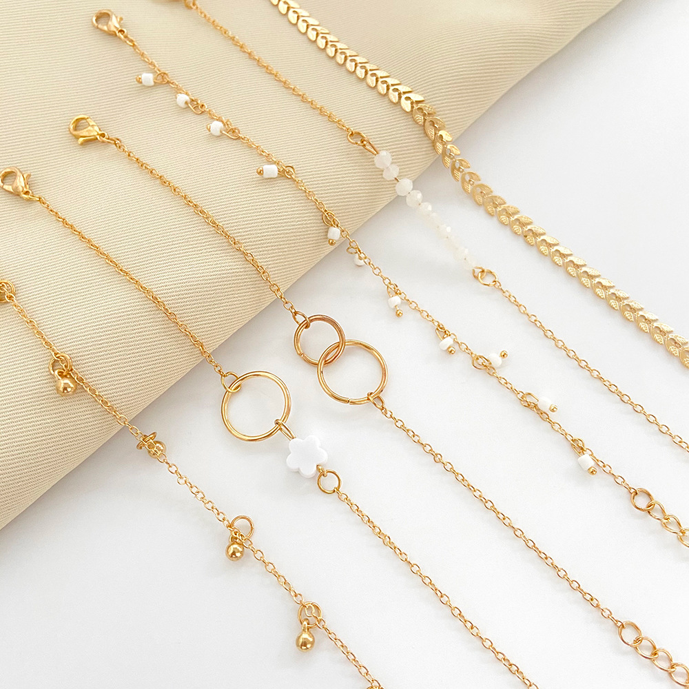 6 Piece Set Gold color Geometr - Resin Bangle Bracelet ulasan dan harga