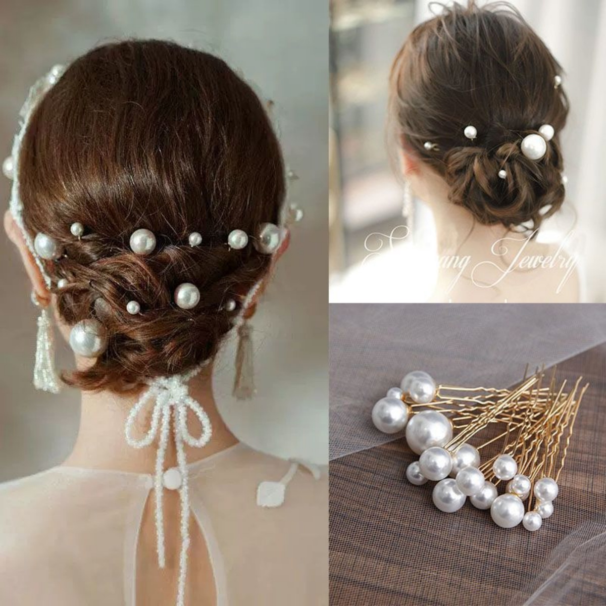 18pcs Bridal Hairpin U-Shaped  - Pearl Hair Pin ulasan dan harga