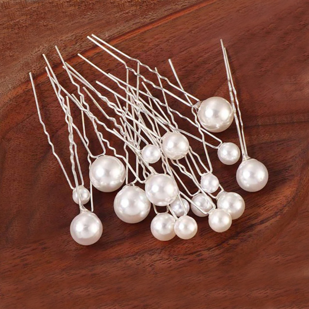 18pcs Bridal Hairpin U-Shaped  - Pearl Hair Pin ulasan dan harga
