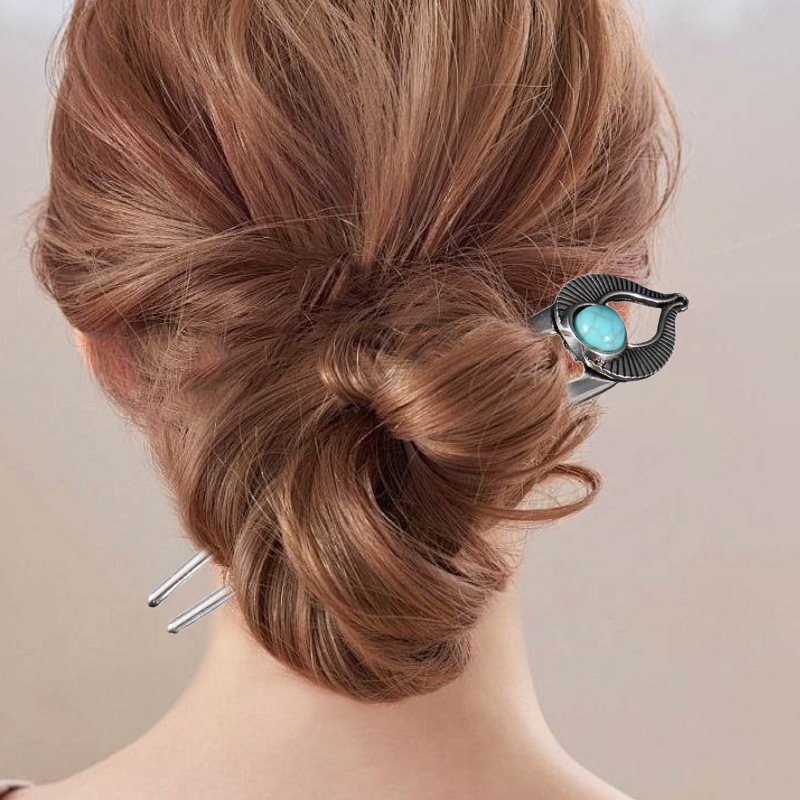 Egypt Turquoise U Shape Hair F - Pearl Hair Pin ulasan dan harga