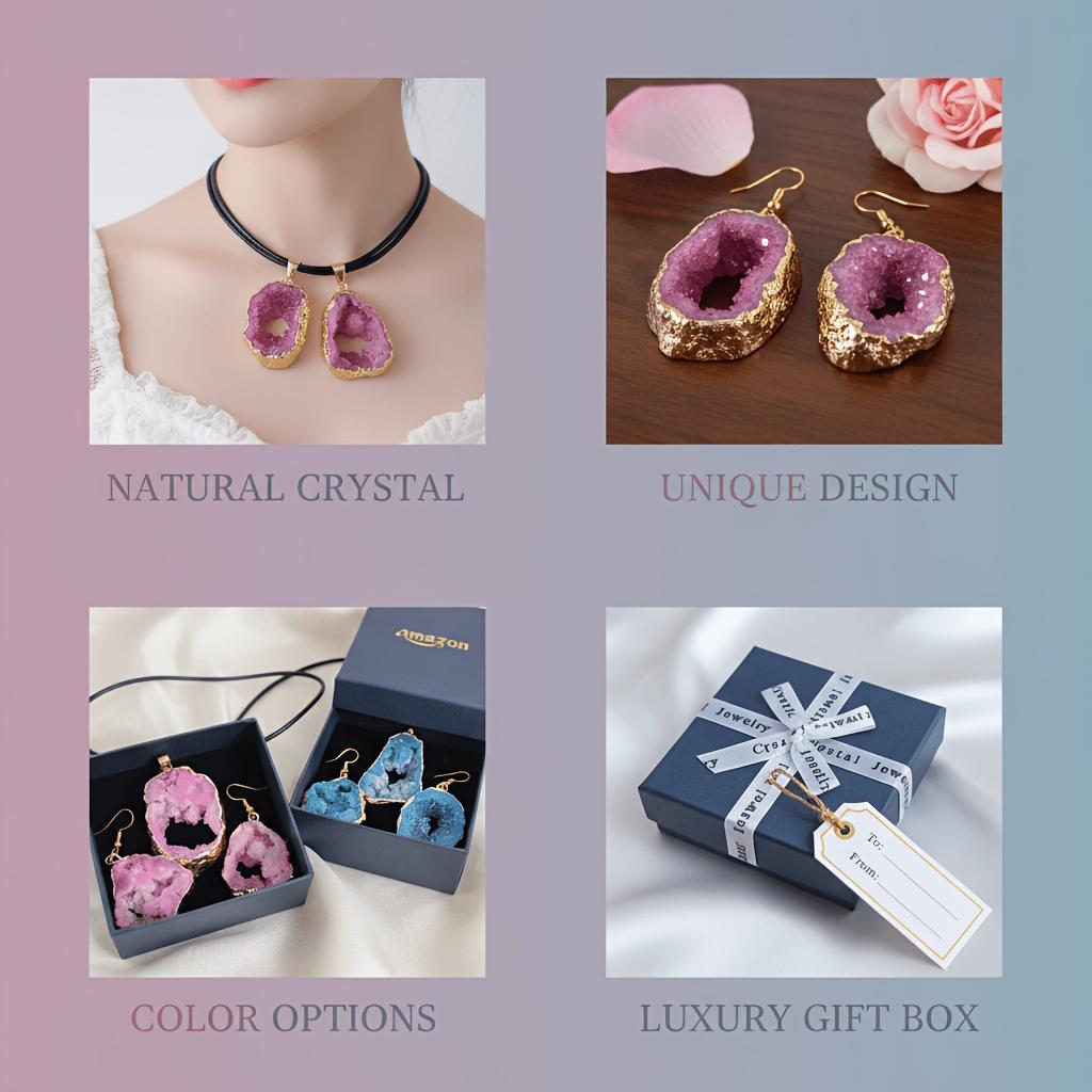 2pcs natural irregular agate g - Women Accessories Gift Set ulasan dan harga