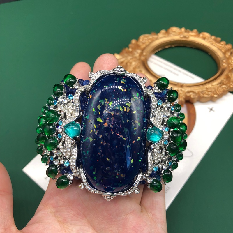 Luxury Vintage Chunky Beaded B - Resin Bangle Bracelet ulasan dan harga