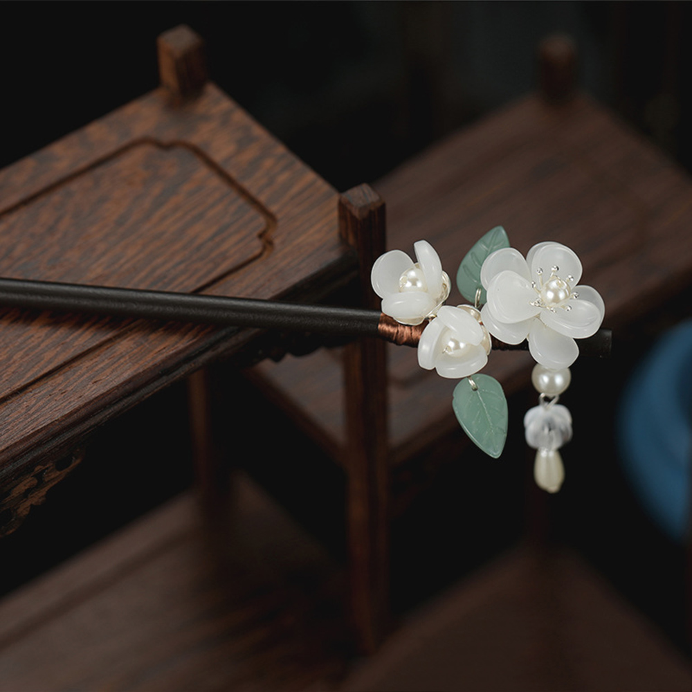 Retro Flower Hairpin With Pear - Pearl Hair Pin ulasan dan harga
